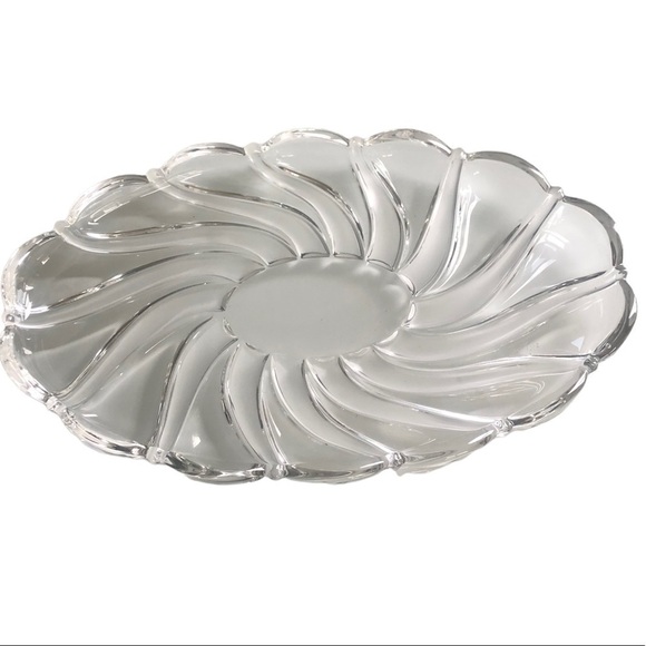 Mikasa Peppermint Frost Oval Glass Serving Platter 14.5” - Picture 1 of 4